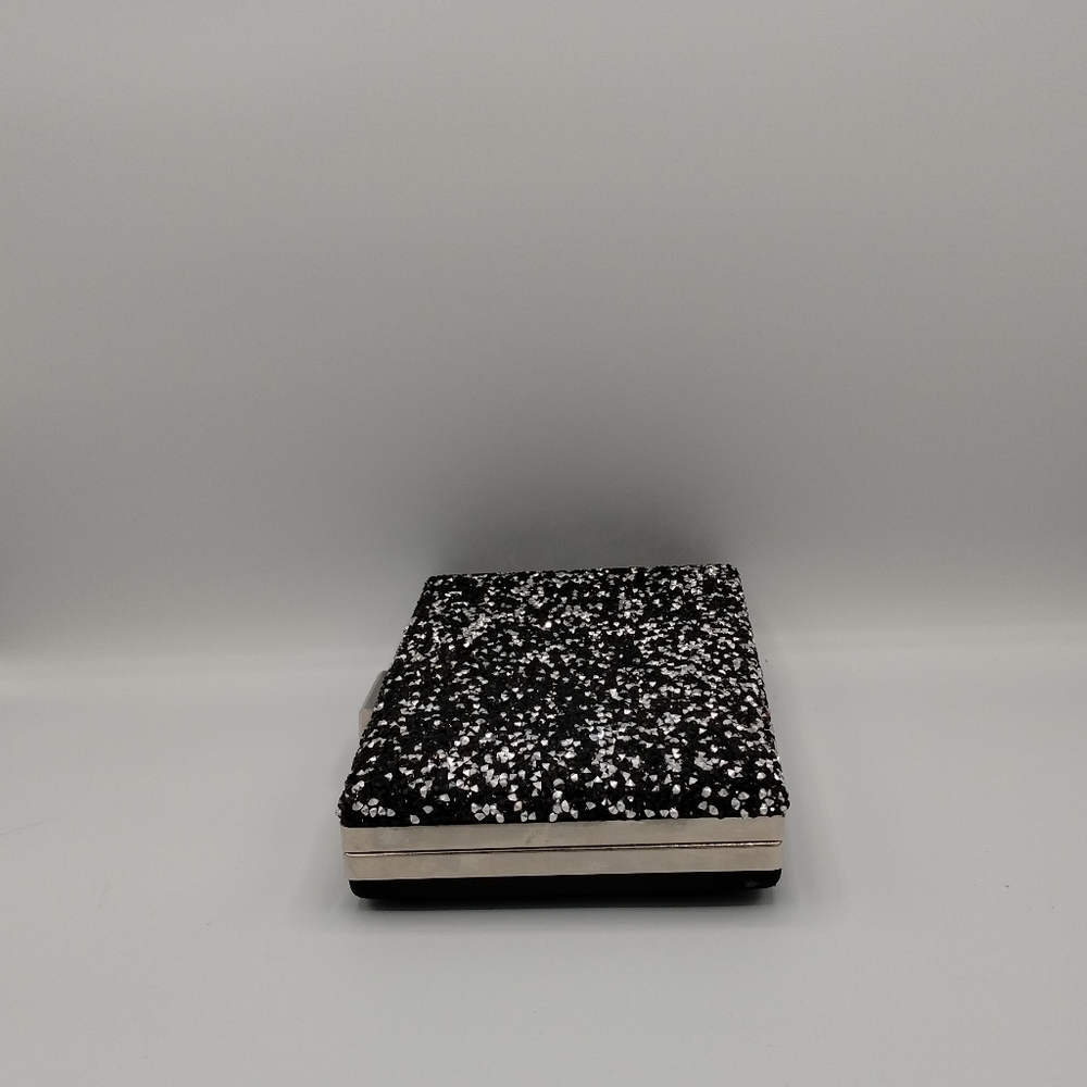 Women's black glitter clutch bag - Picture 7 of 13